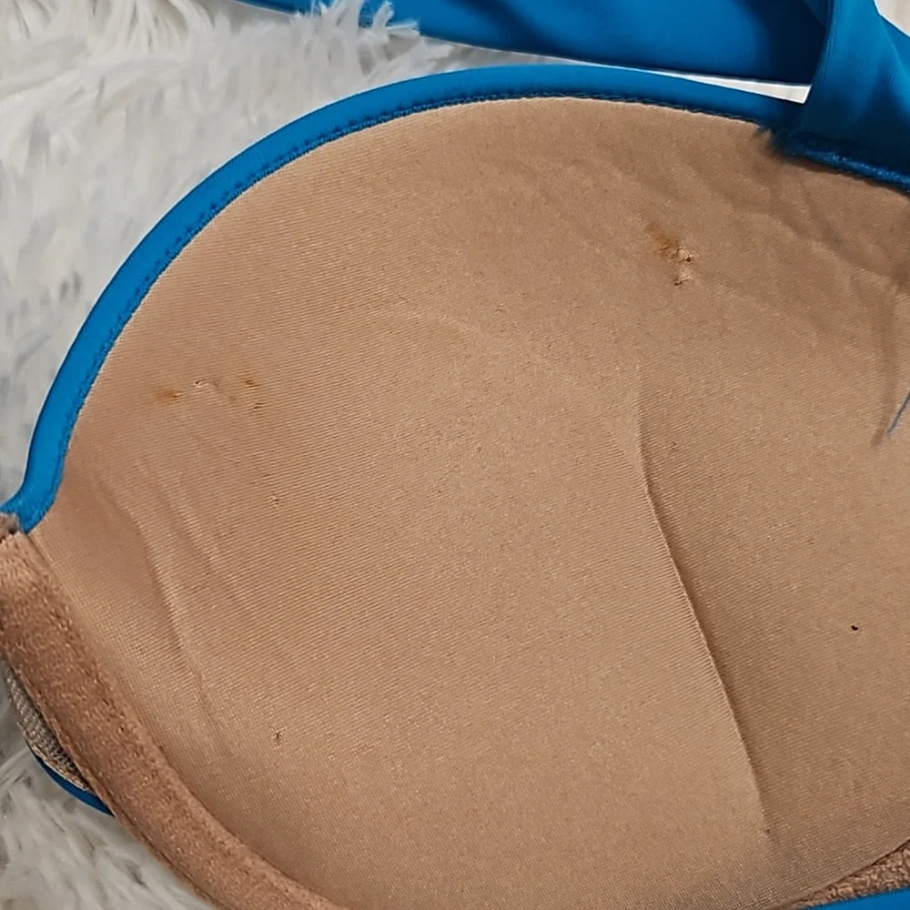 Victoria's Secret Bombshell Sexy Bikini top pushup Swim halter  Bra Blue 36 B - Picture 4 of 8